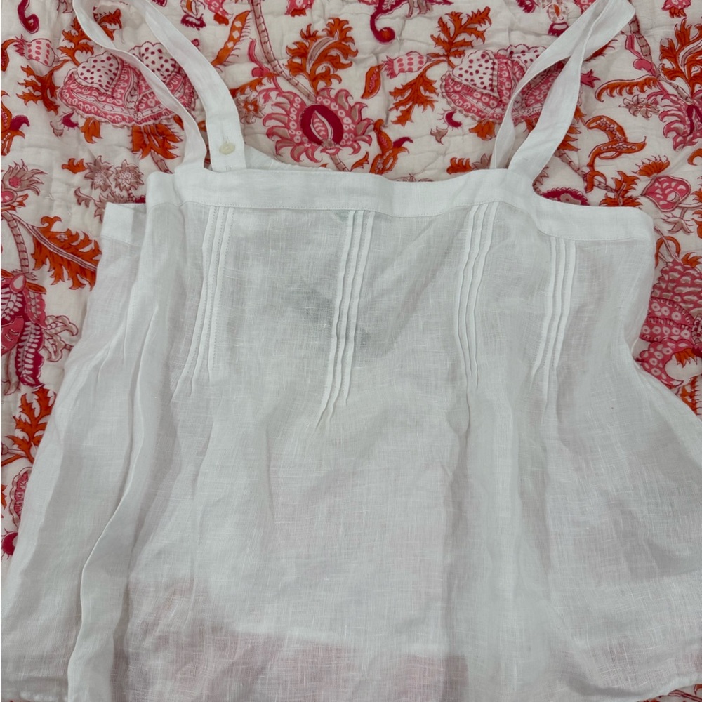 J. Crew White Linen Women's Top